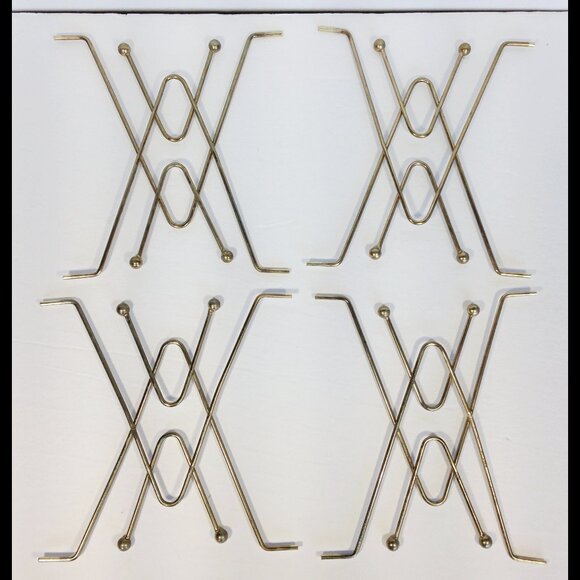 Lot of 4 Metal Mid Century Furniture Decorative Inserts coffee table etc - Picture 1 of 5